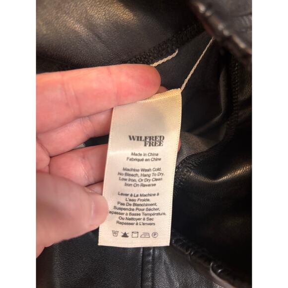 Wilfred Free Faux Leather High Waisted Leggings Black Skinny Fit Size Small - Picture 6 of 8